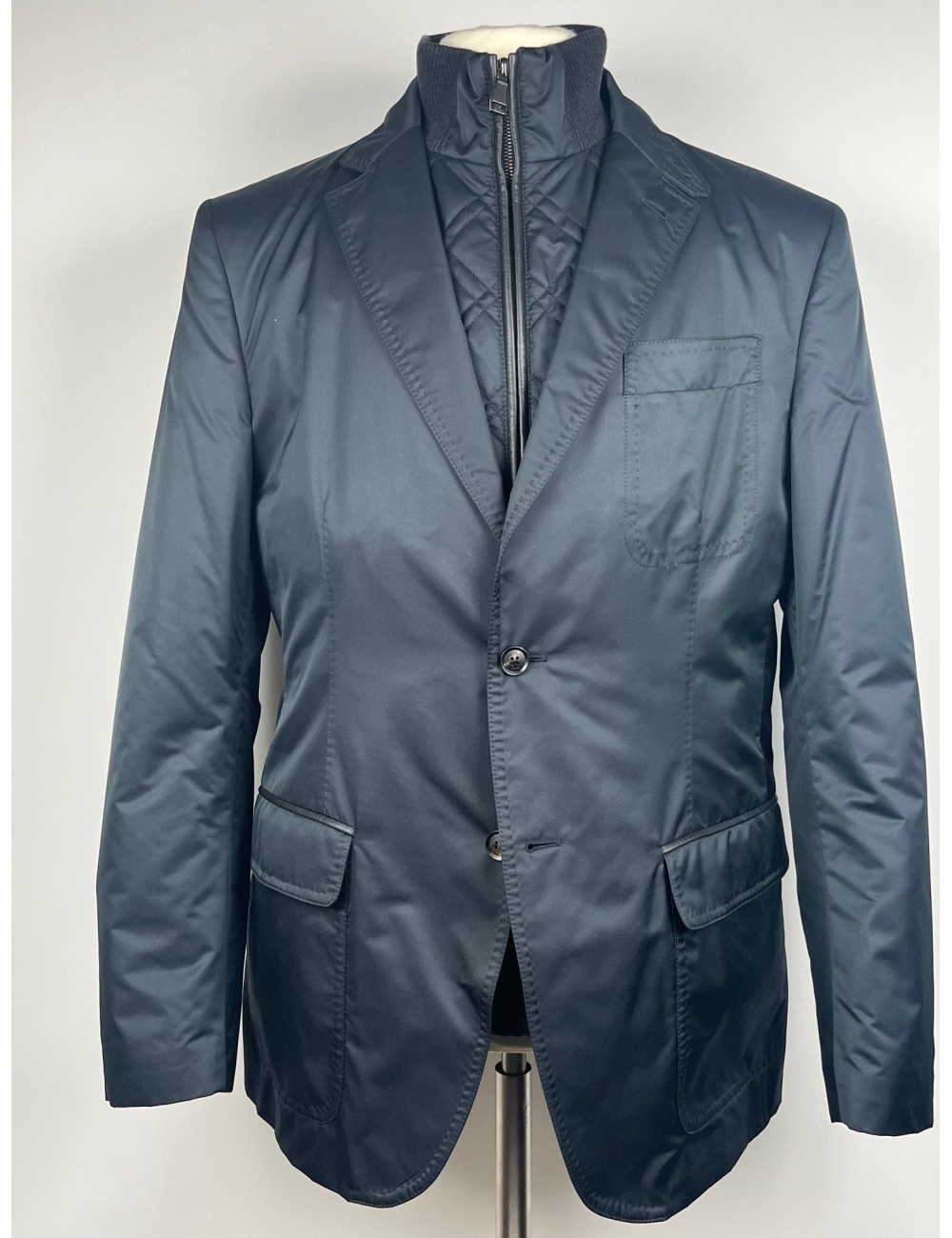 Veste matelassée avec blouson seconde couche, bleu