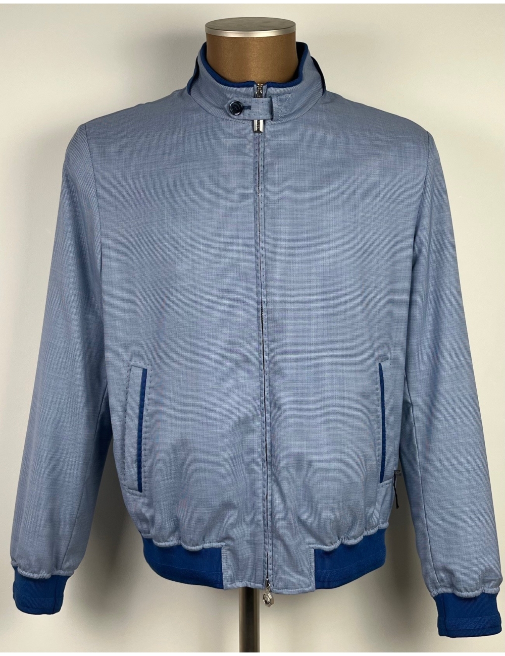 Blouson léger vichy bleu