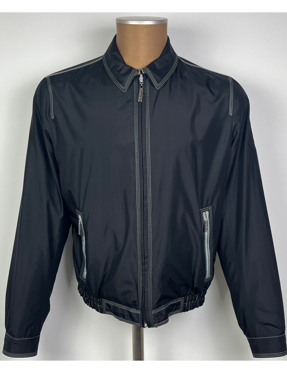 Blouson léger réversible, déperlante, noir / gris vert