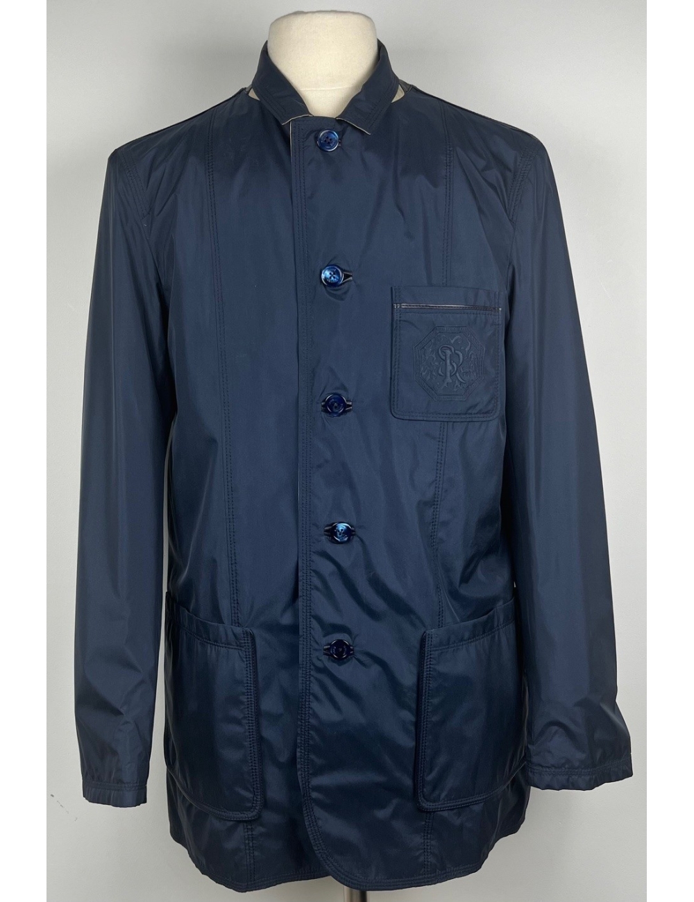 Parka légère bleu, boutonnée