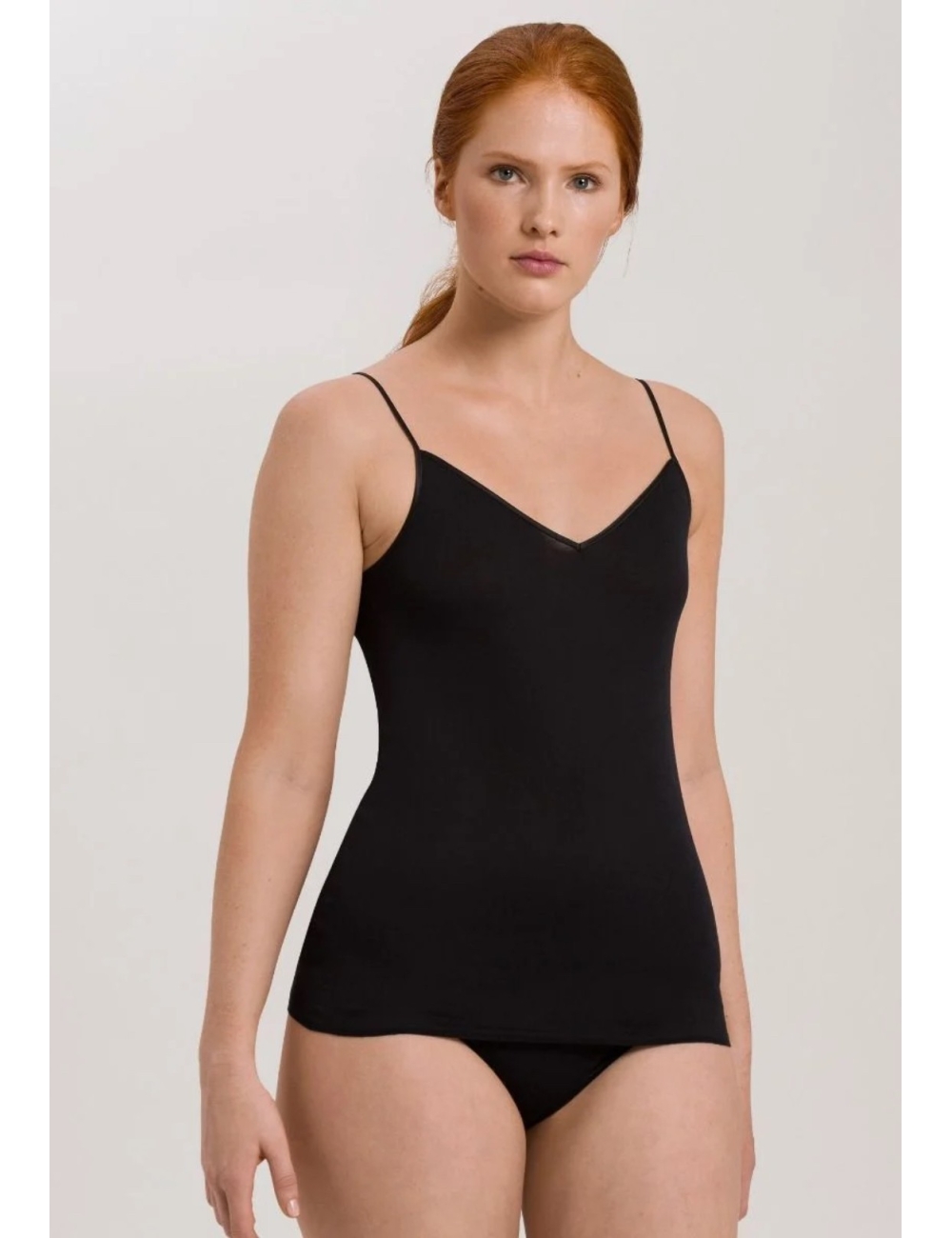 Cotton Seamless, caraco encolure V, noir