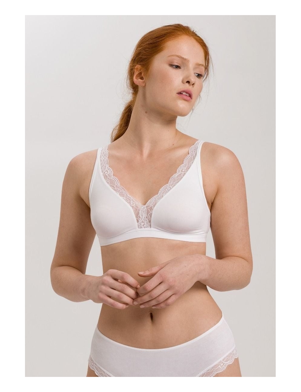 Cotton Lace, Soutien-gorge sans armature, white