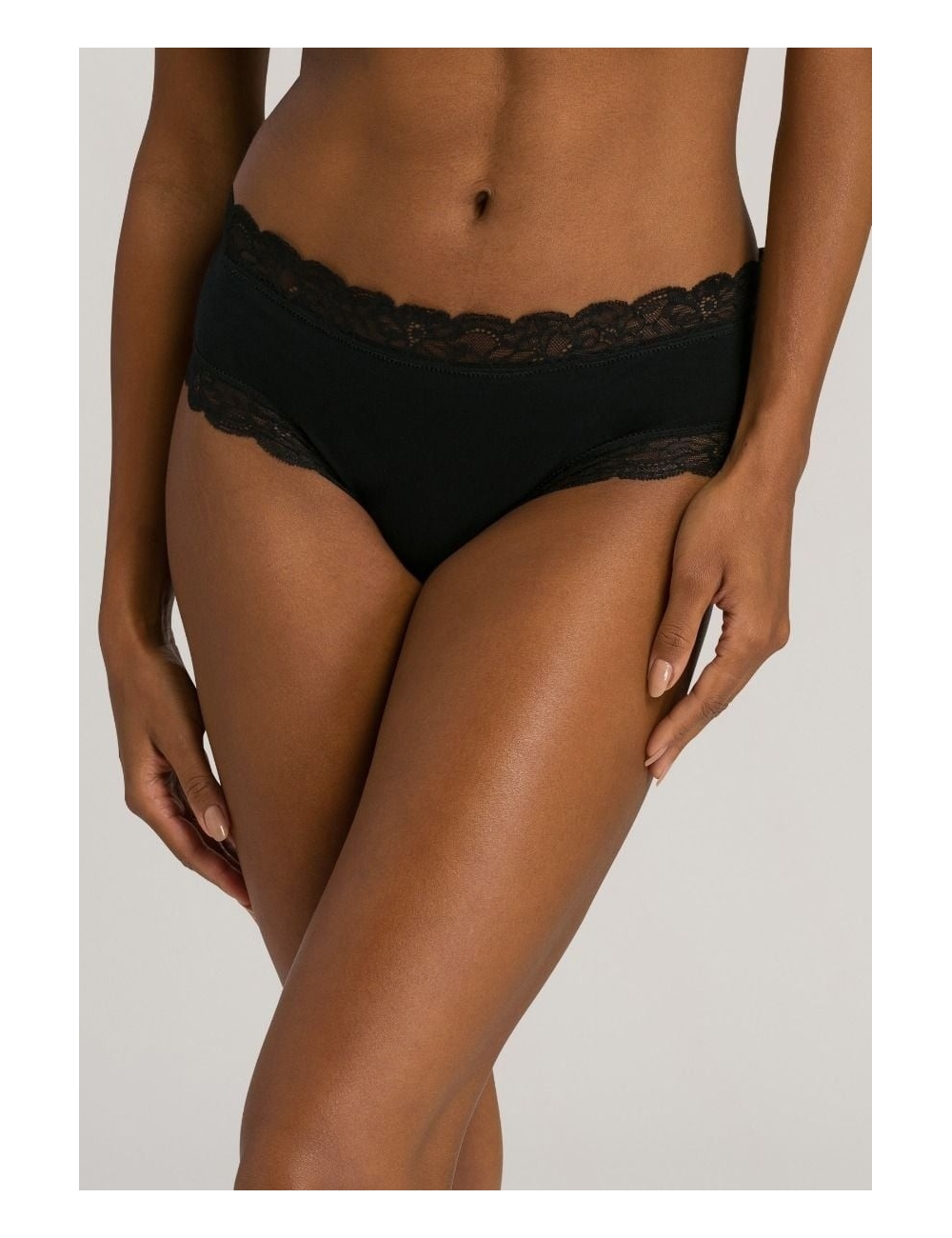 Cotton Lace, Culotte taille basse, black