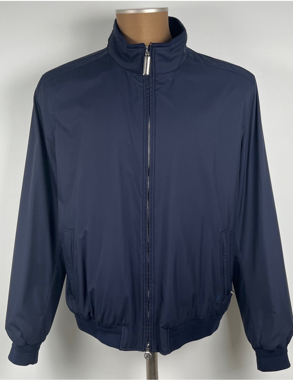 Blouson léger sport type bomber, marine, 100% soie