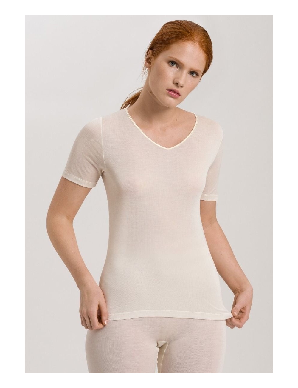 Pure Silk, T-Shirt manches courtes, pale cream