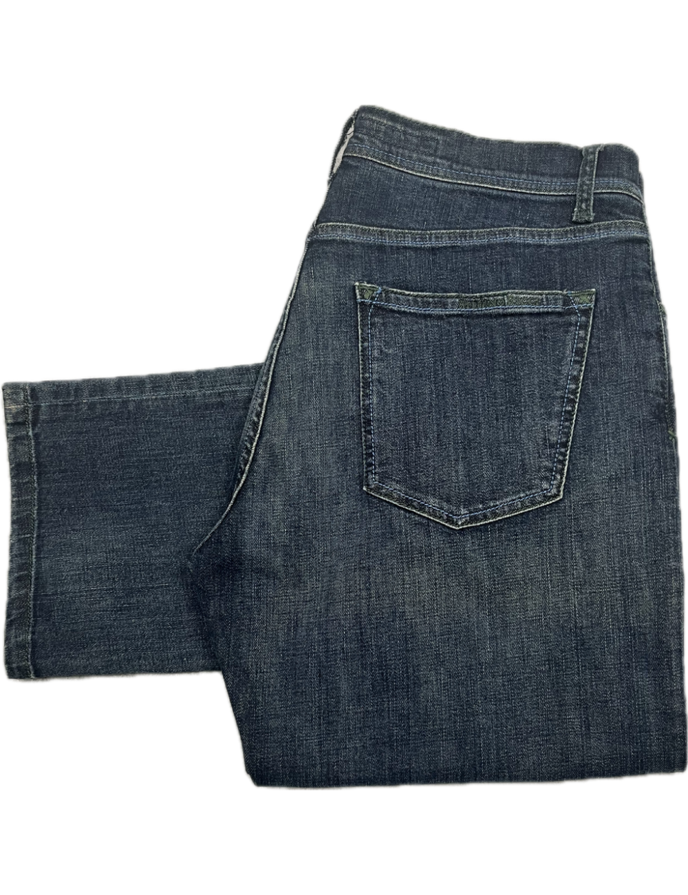 Jeans bleu, coupe droite, taille haute