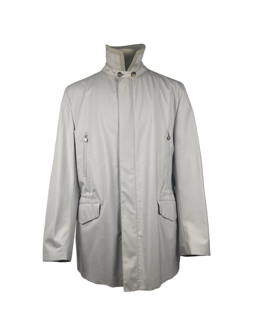 Imperméable blanc cassé, 90% laine et 10% soie