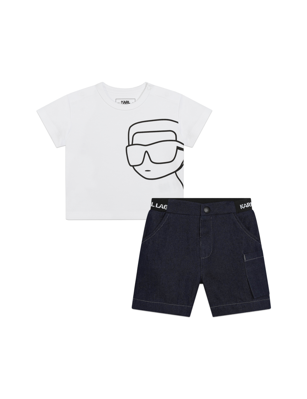 Ensemble tshirt blanc & bermuda marine