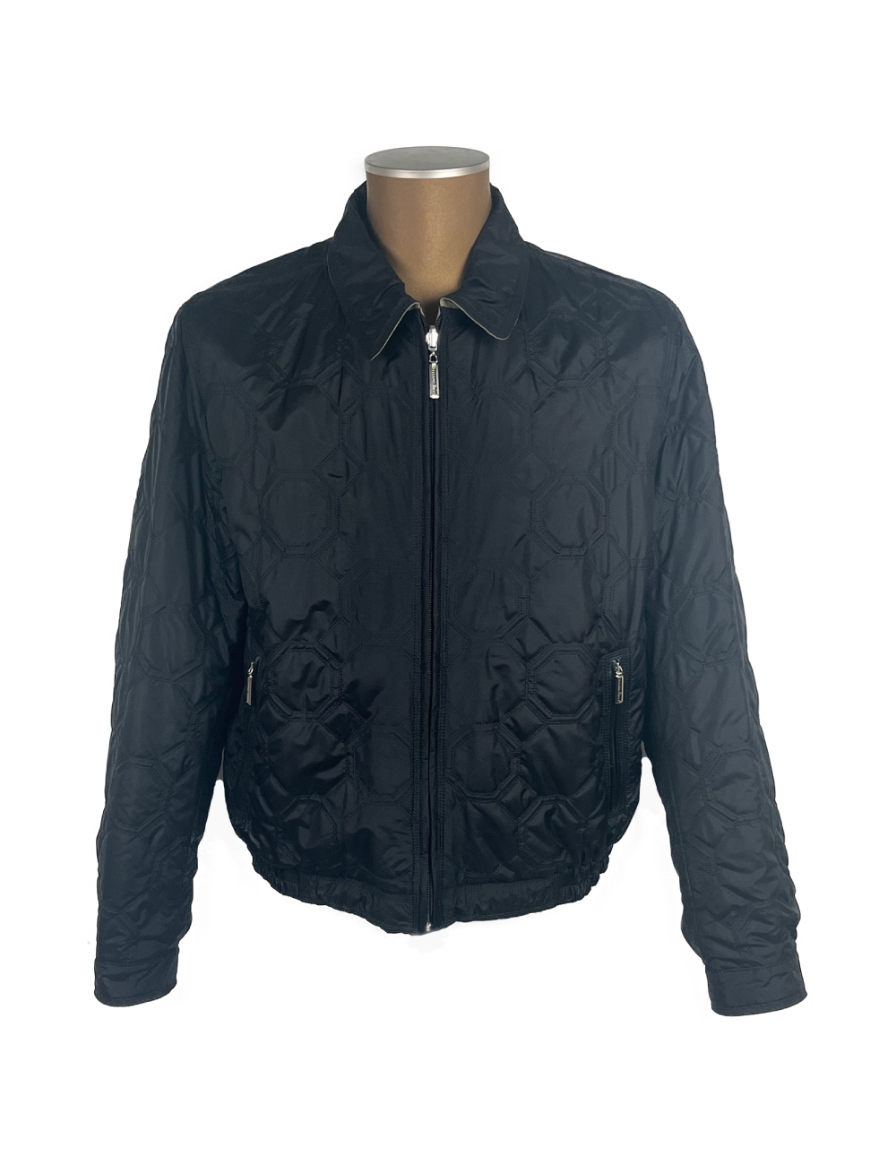 Blouson réversible, noir / doré, finition cuir d’agneau