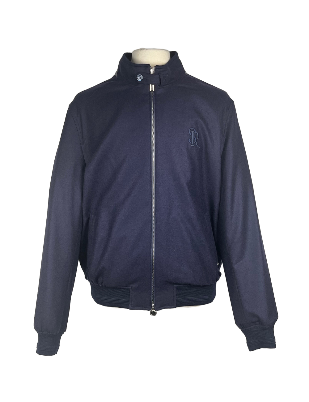 Blouson 100% cachemire, intérieur soie, finition cuir de cerf