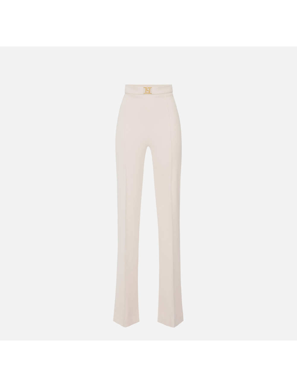 Pantalon palazzo en crêpe stretch, ivoire