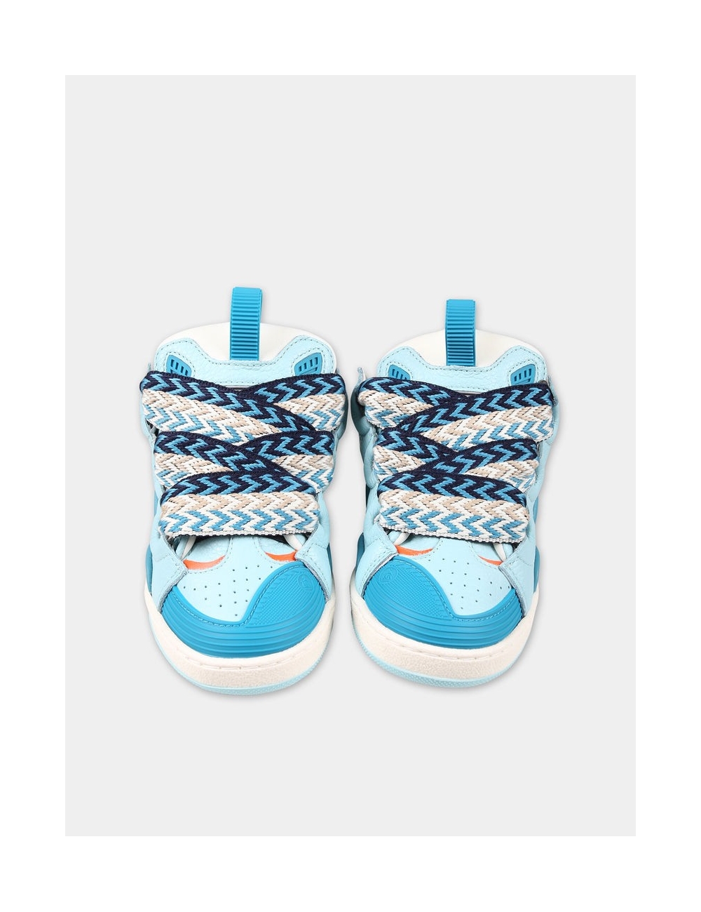 Basket en cuir a gros lacets bleu